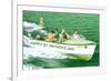 Boat Pulling Water Skier over Green Water, St. Patrick's Day-null-Framed Premium Giclee Print