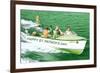 Boat Pulling Water Skier over Green Water, St. Patrick's Day-null-Framed Premium Giclee Print