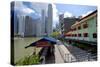 Boat Quay, Singapore, Southeast Asia-Frank Fell-Stretched Canvas