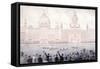 Boat Race on the River Thames for the August Bank Holiday, London, 1925-null-Framed Stretched Canvas