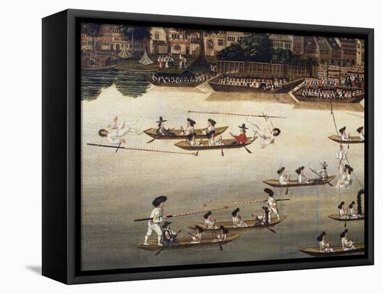Boat Races and Goose Game on Ill River in Strasbourg, 1665-Johann Jakob Walther-Framed Stretched Canvas