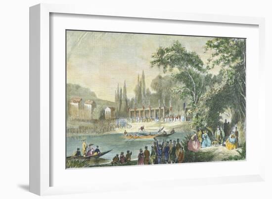 Boat Races at Ville D'Avray, France 19th Century-null-Framed Giclee Print