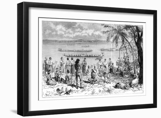 Boat Racing on the Mekong, 1895-Charles Barbant-Framed Giclee Print
