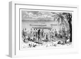 Boat Racing on the Mekong, 1895-Charles Barbant-Framed Giclee Print