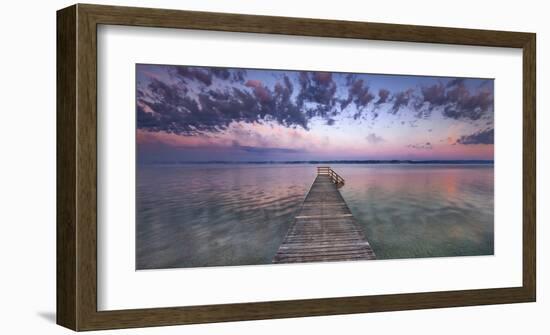 Boat ramp and filigree clouds, Bavaria, Germany-Frank Krahmer-Framed Art Print