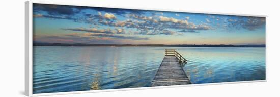 Boat ramp and filigree clouds, Bavaria, Germany-Frank Krahmer-Framed Art Print