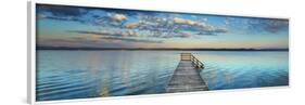 Boat ramp and filigree clouds, Bavaria, Germany-Frank Krahmer-Framed Art Print