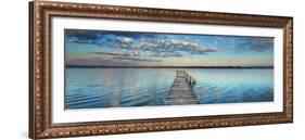 Boat ramp and filigree clouds, Bavaria, Germany-Frank Krahmer-Framed Art Print