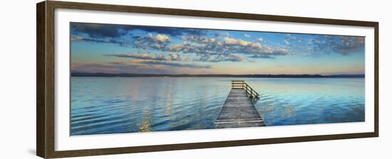 Boat ramp and filigree clouds, Bavaria, Germany-Frank Krahmer-Framed Art Print