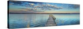 Boat ramp and filigree clouds, Bavaria, Germany-Frank Krahmer-Stretched Canvas