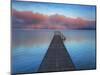 Boat ramp and fog bench, Bavaria, Germany-Frank Krahmer-Mounted Art Print