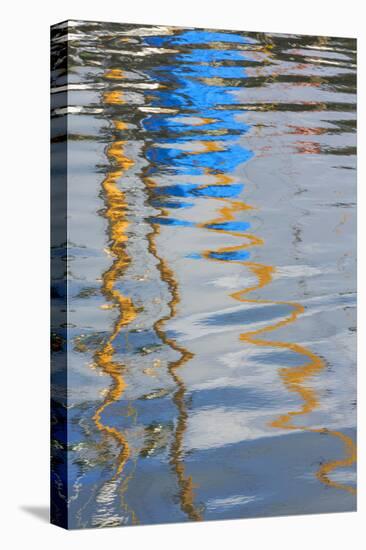 Boat Reflection I-Kathy Mahan-Stretched Canvas