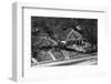 Boat Rests against A House Aft Hurricane-null-Framed Photographic Print