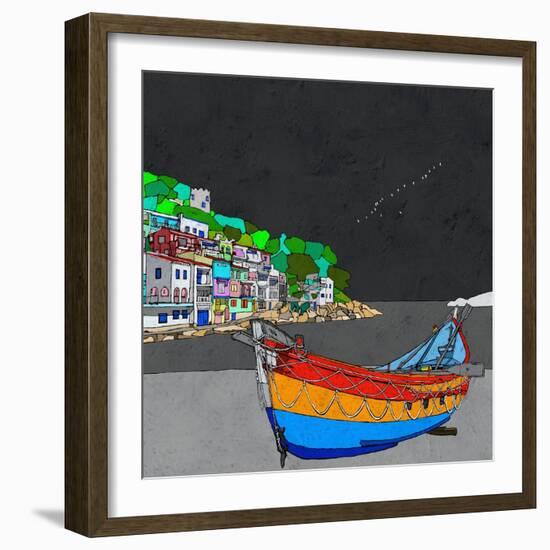 Boat Ride along the Coast I-Ynon Mabat-Framed Art Print