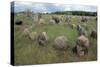 Boat-Shaped Grave for Tribal Leaders, Viking Burial Site, Lindholm Hoje, Aalborg, Jutland, Denmark-null-Stretched Canvas