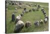 Boat-Shaped Grave for Tribal Leaders, Viking Burial Site, Lindholm Hoje, Aalborg, Jutland, Denmark-null-Stretched Canvas