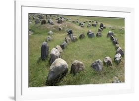 Boat-Shaped Grave for Tribal Leaders, Viking Burial Site, Lindholm Hoje, Aalborg, Jutland, Denmark-null-Framed Giclee Print