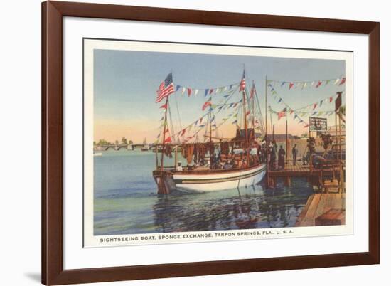 Boat, Sponge Exchange, Tarpon Springs, Florida-null-Framed Art Print