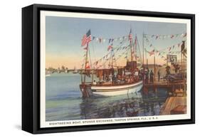 Boat, Sponge Exchange, Tarpon Springs, Florida-null-Framed Stretched Canvas