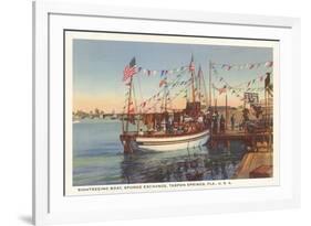 Boat, Sponge Exchange, Tarpon Springs, Florida-null-Framed Premium Giclee Print