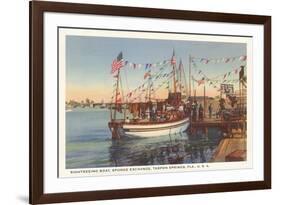 Boat, Sponge Exchange, Tarpon Springs, Florida-null-Framed Premium Giclee Print