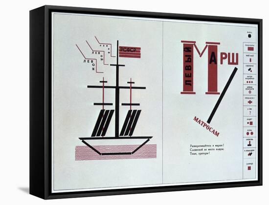 Boat Spread from 'For Reading Out Loud, a Collection of Poems, 1923-Lazar Markovich Lissitzky-Framed Stretched Canvas