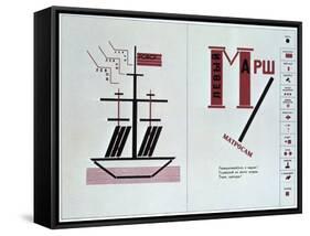 Boat Spread from 'For Reading Out Loud, a Collection of Poems, 1923-Lazar Markovich Lissitzky-Framed Stretched Canvas