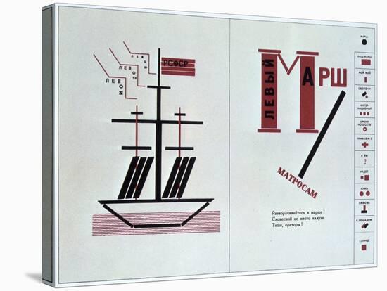 Boat Spread from 'For Reading Out Loud, a Collection of Poems, 1923-Lazar Markovich Lissitzky-Stretched Canvas