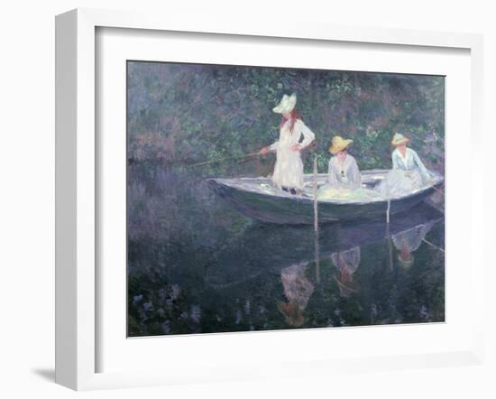 Boat the 'Norvegienne' at Giverny, France, c. 1887-Claude Monet-Framed Giclee Print