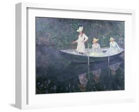 Boat the 'Norvegienne' at Giverny, France, c. 1887-Claude Monet-Framed Giclee Print