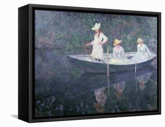 Boat the 'Norvegienne' at Giverny, France, c. 1887-Claude Monet-Framed Stretched Canvas