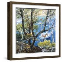 Boat through the Trees-Malva-Framed Giclee Print