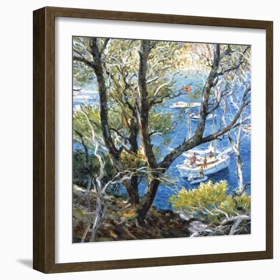 Boat through the Trees-Malva-Framed Giclee Print