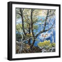 Boat through the Trees-Malva-Framed Giclee Print