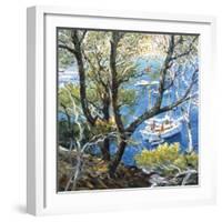 Boat through the Trees-Malva-Framed Giclee Print