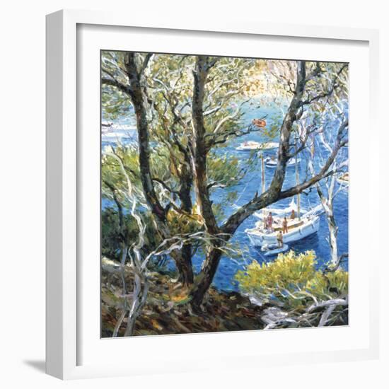 Boat through the Trees-Malva-Framed Giclee Print