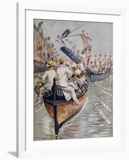 Boat Tournament in Sete in Languedoc Region, August 1905, France, 20th Century-null-Framed Giclee Print