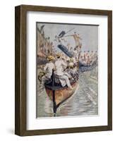 Boat Tournament in Sete in Languedoc Region, August 1905, France, 20th Century-null-Framed Giclee Print