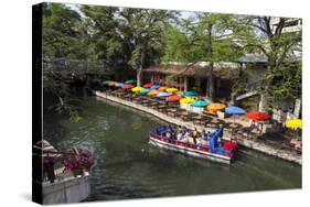Boat Tours on the Riverwalk in Downtown San Antonio, Texas, USA-Chuck Haney-Stretched Canvas