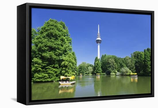 Boat Trip at Kutzenweiher Lake-Markus-Framed Stretched Canvas