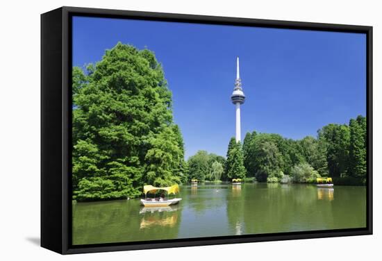 Boat Trip at Kutzenweiher Lake-Markus-Framed Stretched Canvas