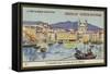 Boat Trip in the Port of Bastia-null-Framed Stretched Canvas