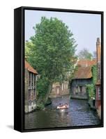 Boat Trips Along the Canals, Brugge (Bruges), Belgium-Roy Rainford-Framed Stretched Canvas