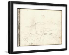 Boat Washed Up on the Beach at Sainte-Adresse (Pencil on Paper)-Claude Monet-Framed Giclee Print