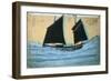 Boat with Plane and Airship (Oil and Pencil on Cardboard)-Alfred Wallis-Framed Giclee Print