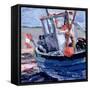 Boat with Red Buoy-Sylvia Paul-Framed Stretched Canvas