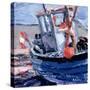 Boat with Red Buoy-Sylvia Paul-Stretched Canvas