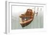 Boat with Textured Wood Look III-Ynon Mabat-Framed Art Print