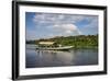 Boat with Tourists Shipping around the Source of the Nile, Jinja, Uganda, East Africa, Africa-Michael-Framed Photographic Print
