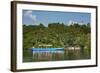 Boat with Tourists Shipping around the Source of the Nile, Jinja, Uganda, East Africa, Africa-Michael-Framed Photographic Print